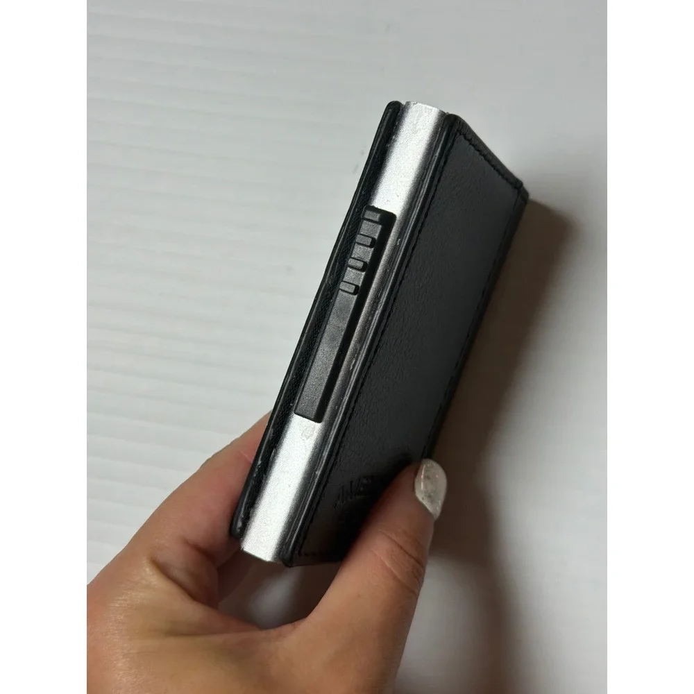 American Leather Co Card Holder Black RFID Pop Up Minimalist Wallet Mens